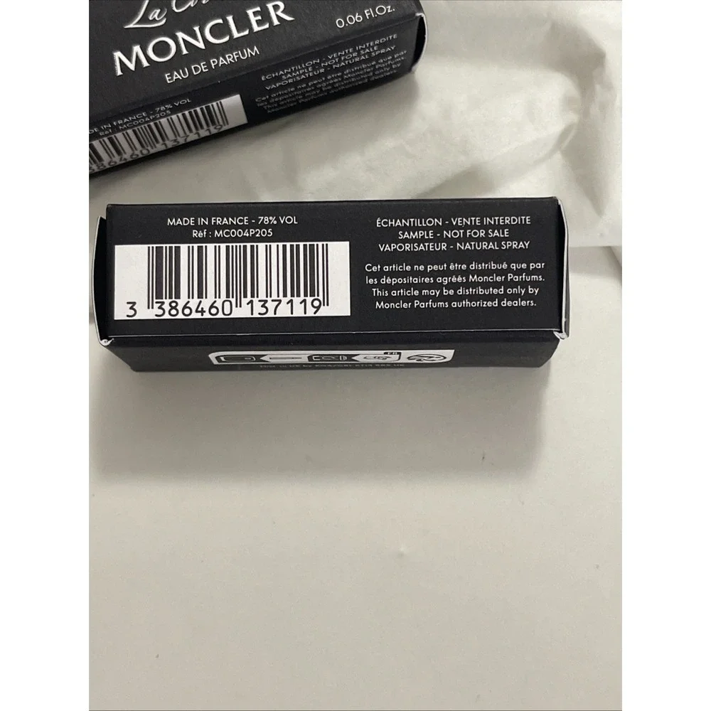 Lot Of 2 MONCLER LA CORDEE Men Eau de Parfum Samples 2ml/0.06fl‎ oz  NEW IN BOX